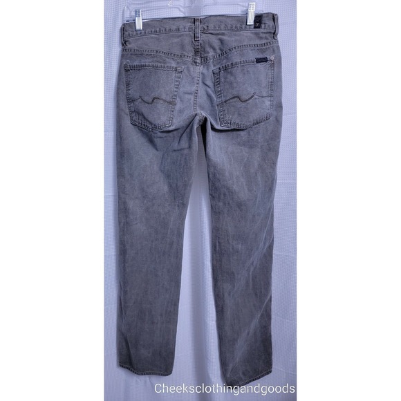 7FAM Standard Fit Button Fly Greyish Brown Jeans Men's 31x34  7 For All Mankind - Picture 5 of 8